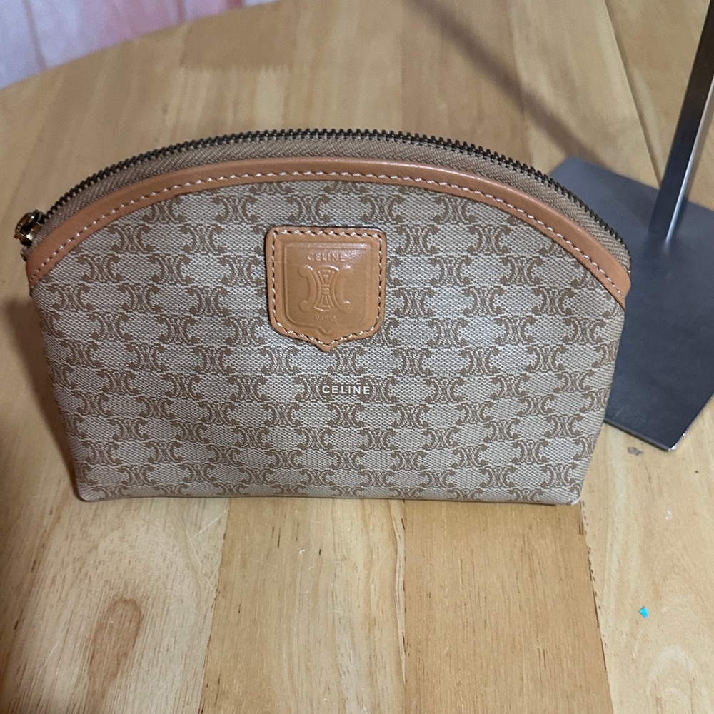Celine Tan and Brown Toiletry Bag